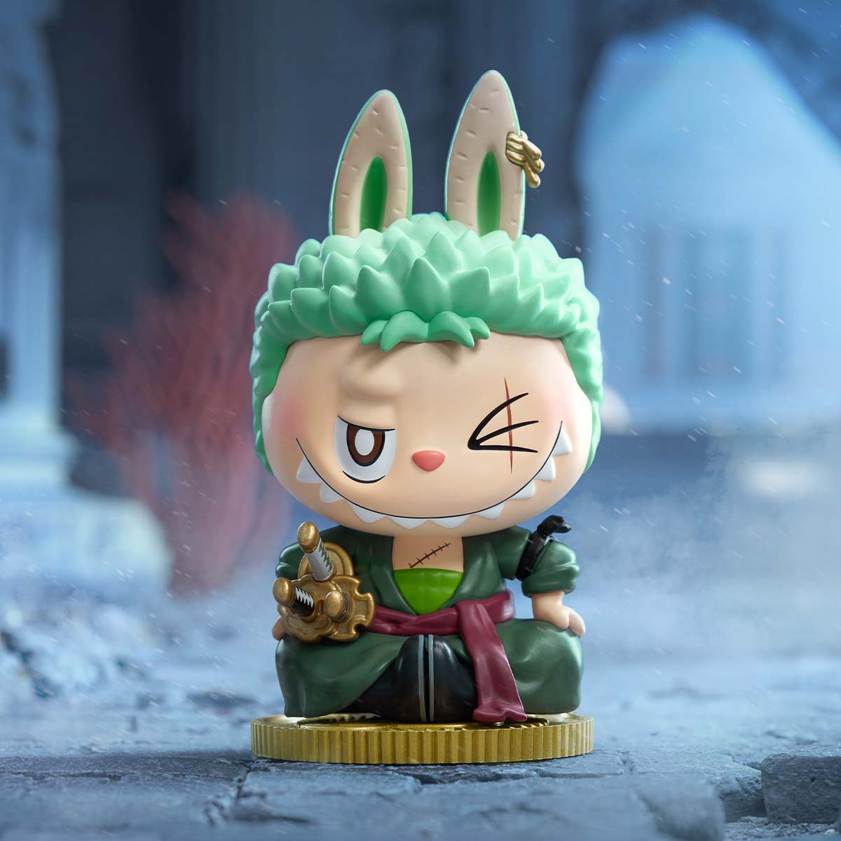 Labubu × One Piece Roronoa Zoro Figure – Triple Sword Style Collector’s Edition
