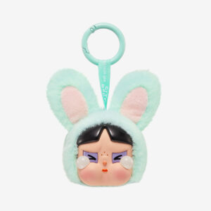 CRYBABY × Powerpuff Girls Bunny Buttercup Plush Keychain | Vinyl Face Blind Box Collectible (5.5 × 9 × 5.5 cm)