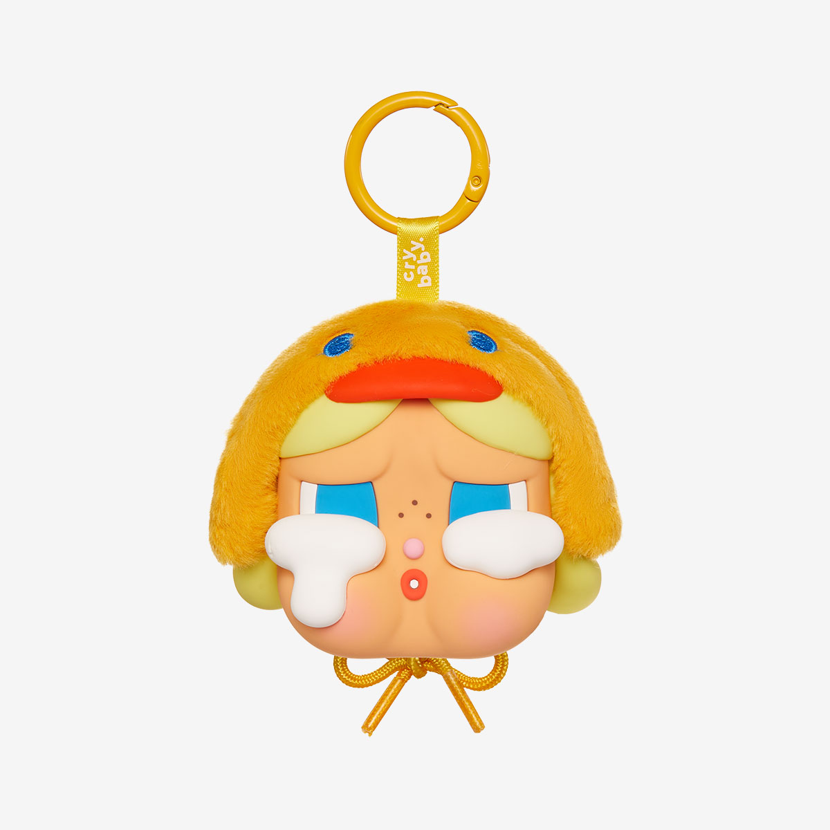 CRYBABY Crying Again Duck You Earphone Case | Cute Yellow Protective Cover with Keychain (10.5 × 9 × 7.5 cm)