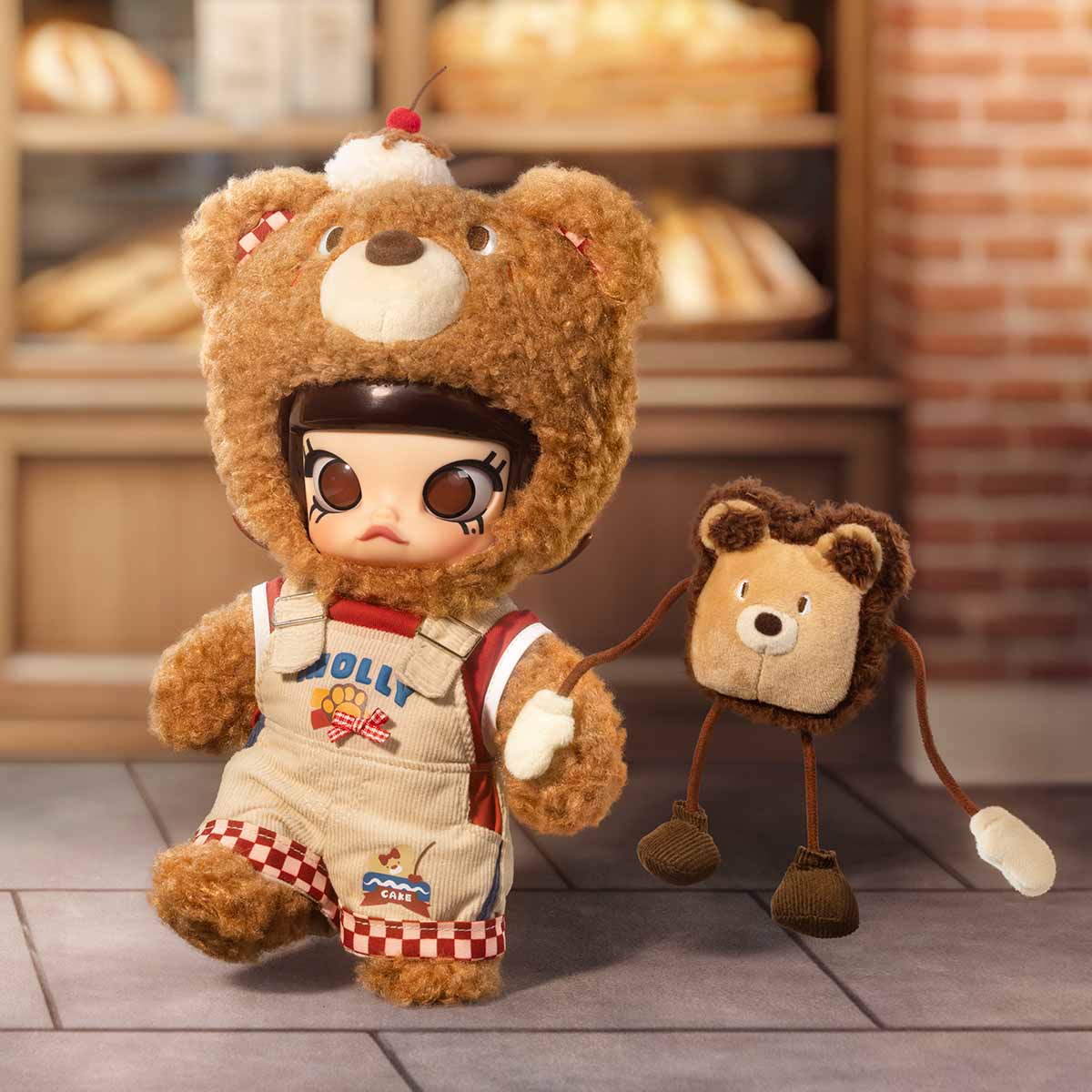 Bear Bread 1/8 Collectible Figure – Designer Art Toy with Plush Backpack & Retro Outfit - Image 5