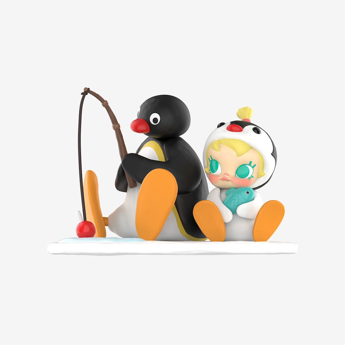 Fishing Time Collectible Figure – 18cm Designer Statue with Penguin & Winter Theme - Image 2