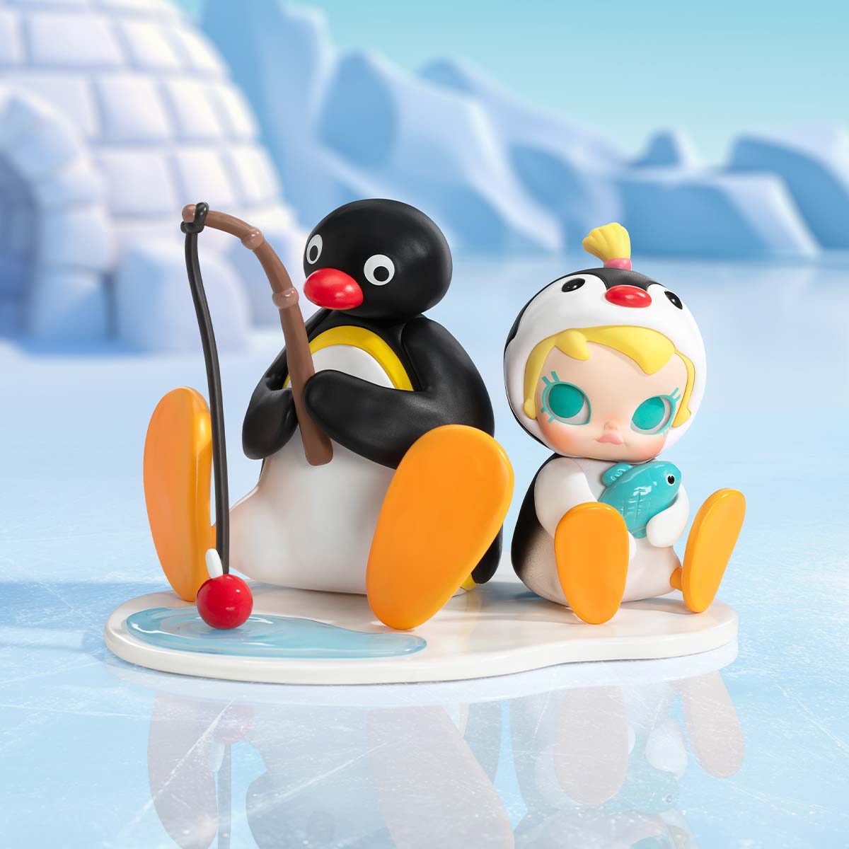 Fishing Time Collectible Figure – 18cm Designer Statue with Penguin & Winter Theme - Image 6