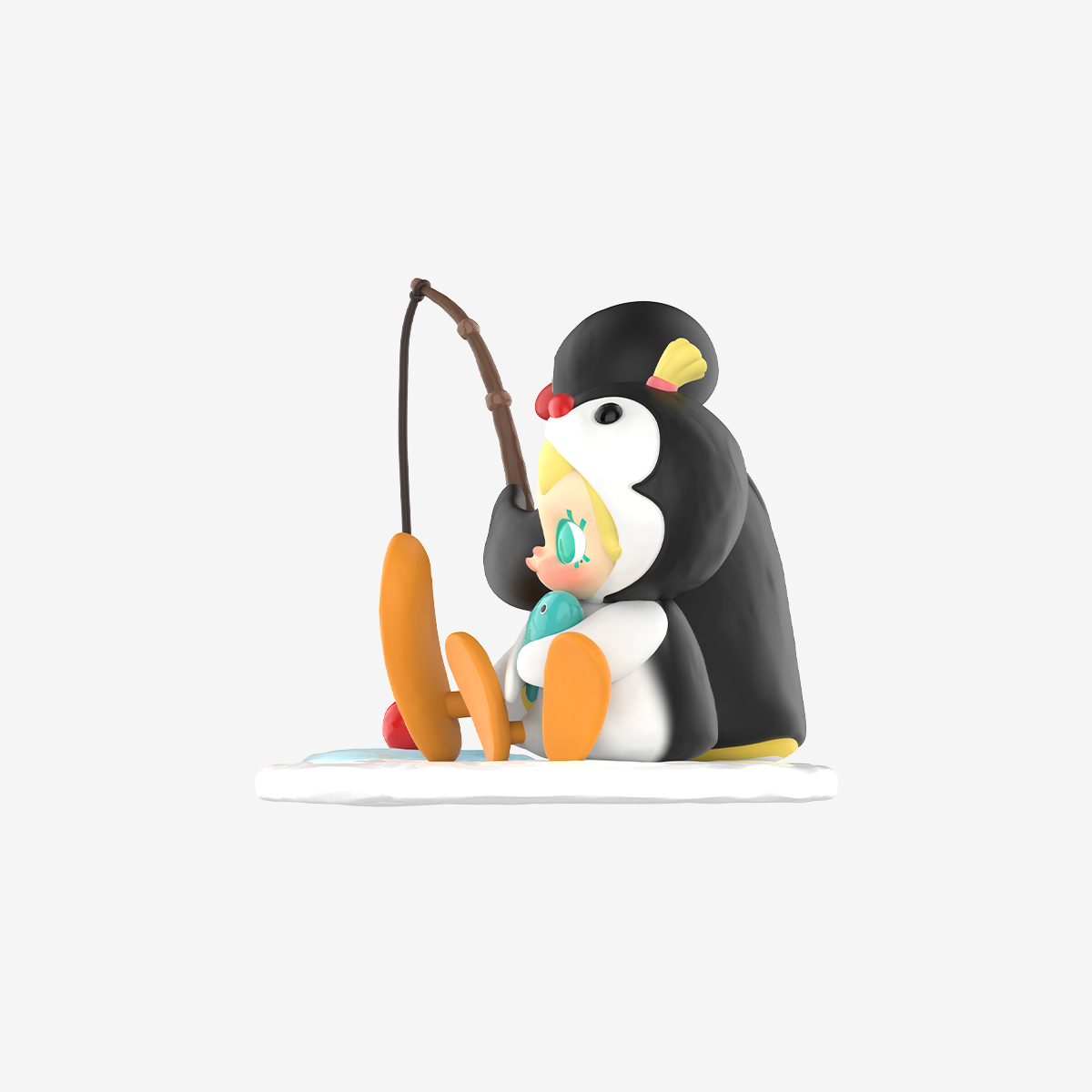 Fishing Time Collectible Figure – 18cm Designer Statue with Penguin & Winter Theme - Image 5