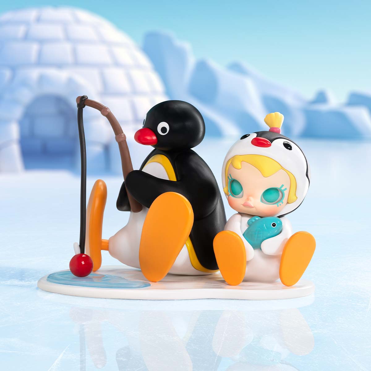 Fishing Time Collectible Figure – 18cm Designer Statue with Penguin & Winter Theme - Image 7