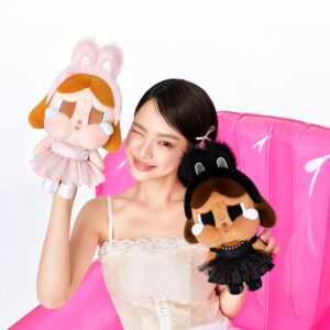Crybaby Shiny Shiny Series Plush Doll – Collectible Soft Toy (33 cm) | Designer Emotional Plush in Pink or Black Outfit